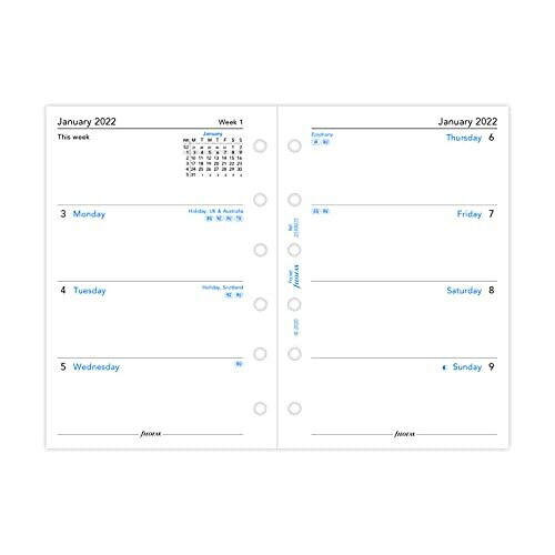 FILOFAX Pocket Week ON 2 Seiten Englisch