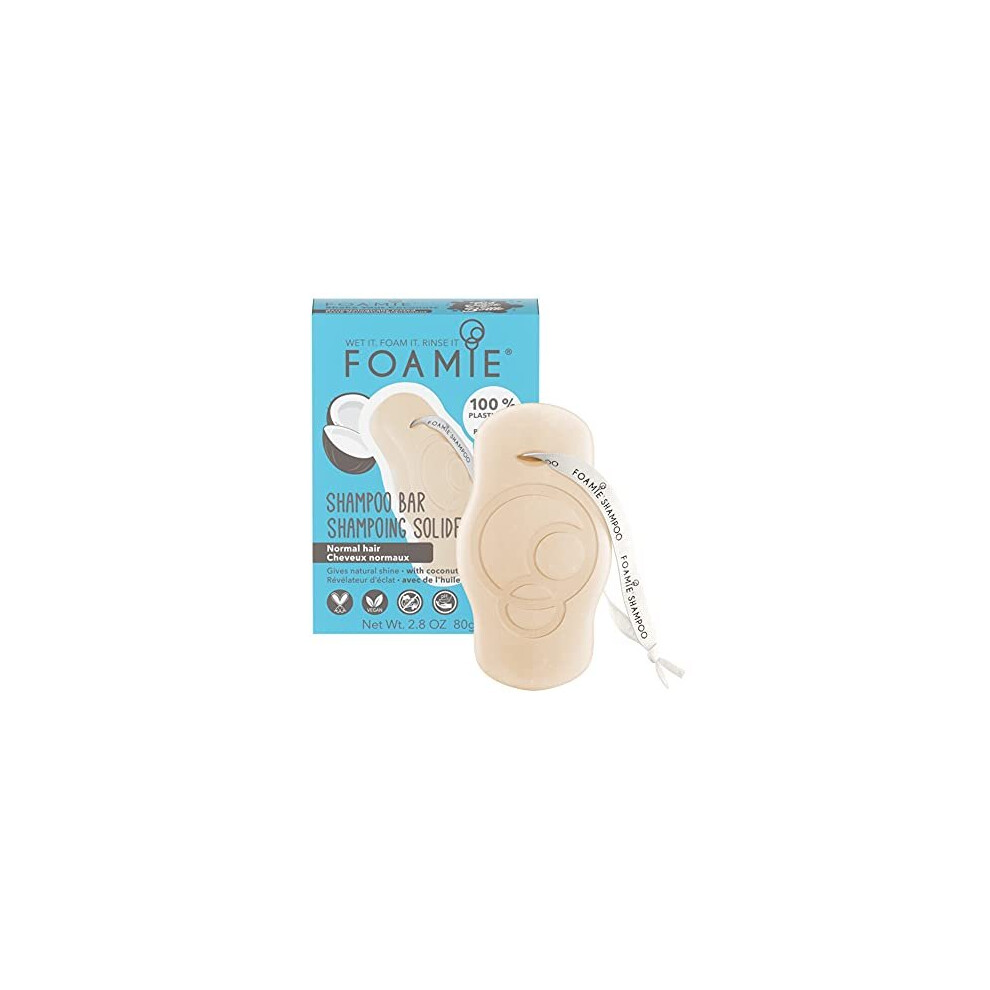 Foamie Shampoo Bar, Coconut For Normal Hair, Plastic-Free, Ph-Balanced, Soap-Free, No Sulphates Or Parabens. Made In The Uk.