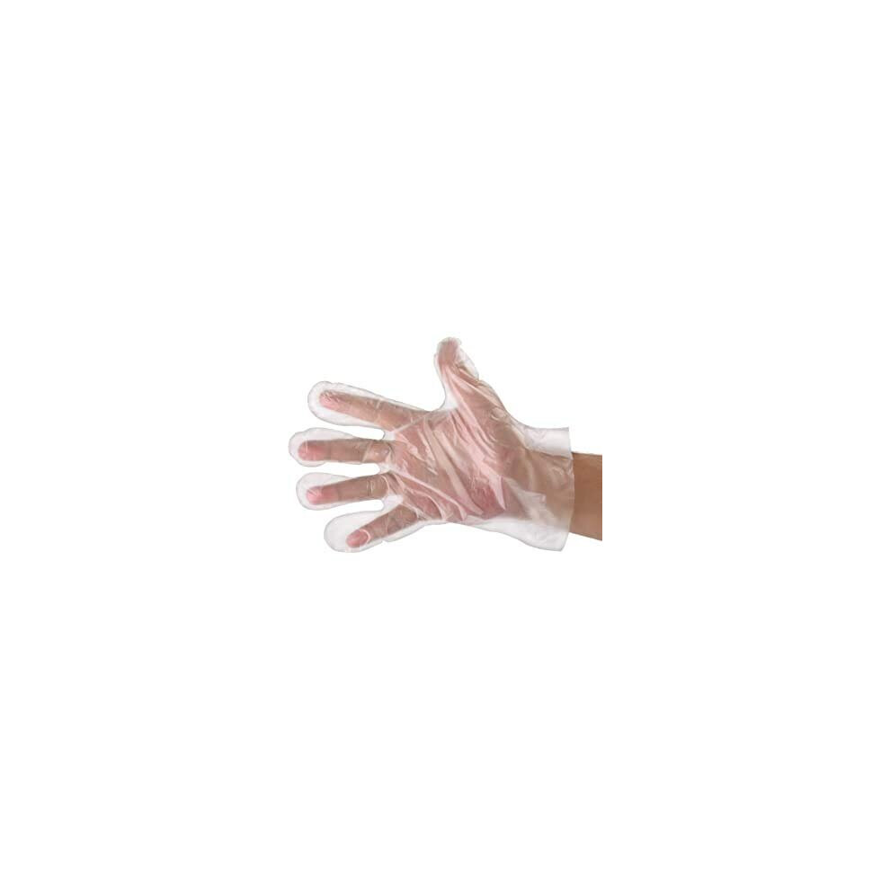 REQUISITE NEEDS Disposable Gloves Pack of 100, Clear Plastic Polyethylene Transparent Waterproof Gloves For Multi Purpose - Sanitary, Food Prep, Home
