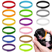 tonyg-p 15pcs Puppy ID Collars Adjustable Puppy ID Bands Whelping Collars Multi Coloured Identification Puppy Collar for Dog Kitten Whelping Newborn
