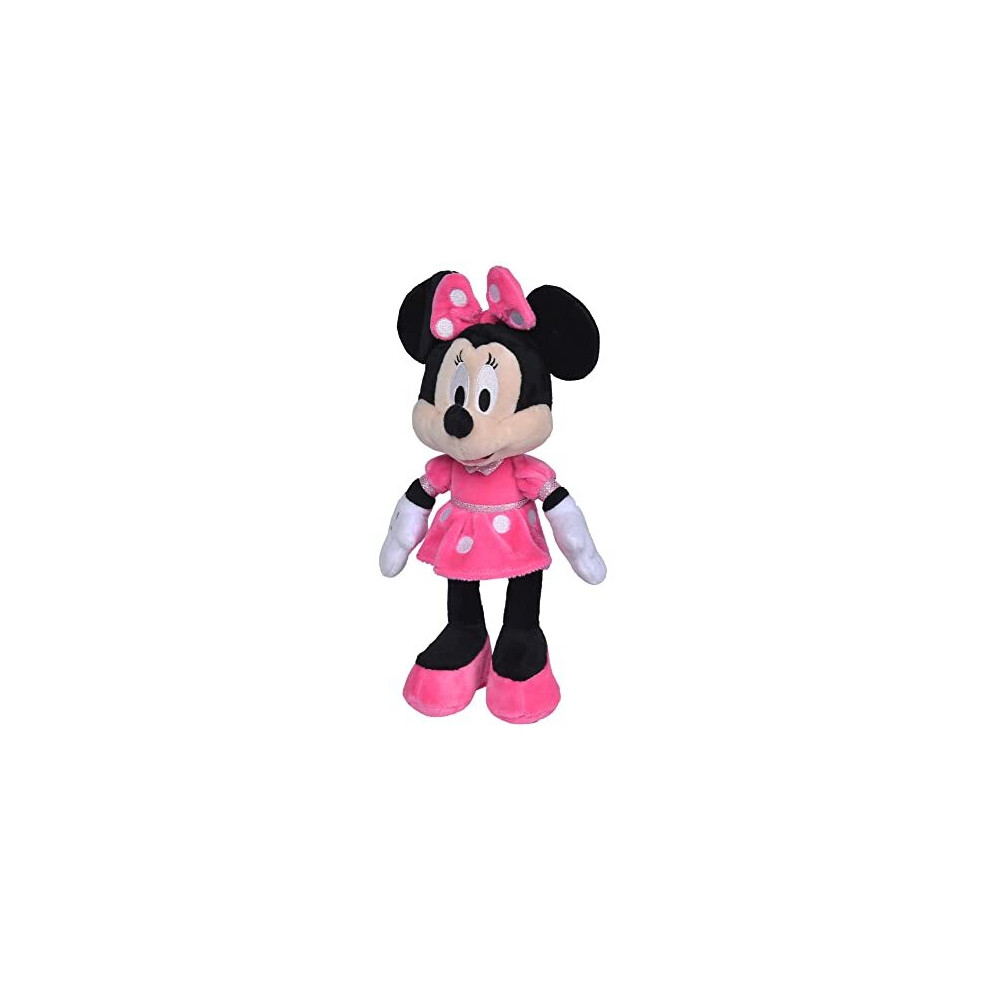Disney Minnie Mouse 25Cm Plush Toy – Authentic Licensed Minnie With Polka Dot Dress And Bow Pink
