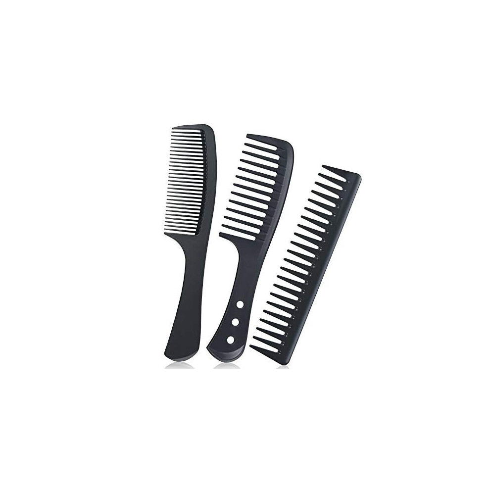 URAQT Hairdressing Combs Set, 3 Pack Wide Tooth Combs, Heat Resistant Anti-static Carbon Hair Brush Hair Comb for Long, Wet or Curly Hair Detangling