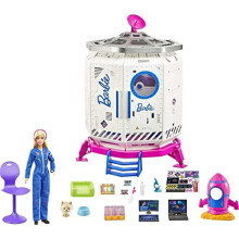 Barbie Space Discovery Space Station Playset with Space Explorer Doll, Puppy, Workstation, Satellite Space Scenes & 20 Space Station Items:Chair, Test