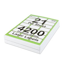 [4200 Labels] Self Adhesive White Sticky Printer Labels for A4 Printer 21 per Sheet | Sticky Printer 21 per A4 Sheet Address Labels | Laser Printer