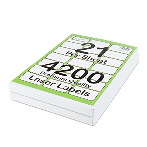 [4200 Labels] Self Adhesive White Sticky Printer Labels for A4 Printer 21 per Sheet | Sticky Printer 21 per A4 Sheet Address Labels | Laser Printer