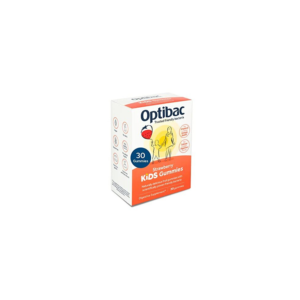 Optibac Probiotics Kids Gummies - Kids Probiotic With Vitamin D & Calcium For Immune System Support & Gut Health And 2 Billion Bacterial Cultures - 30