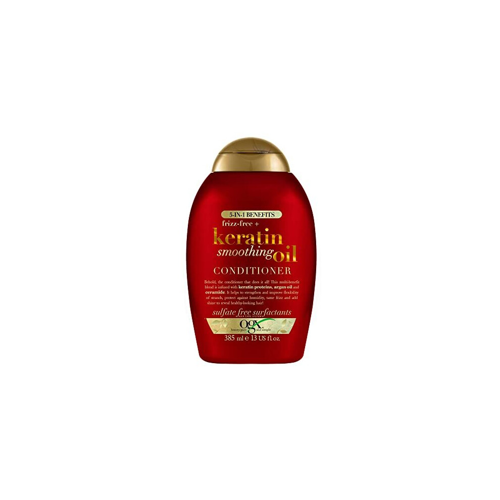 Ogx Anti Frizz Keratin Smoothing Oil 5 In 1 Sulfate Free Hair Conditioner, 385Ml