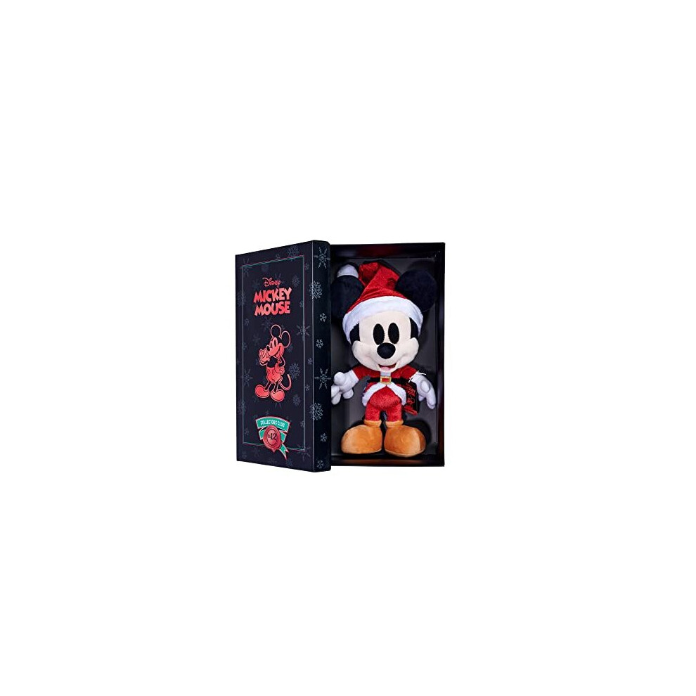 Simba 6315870305 Santa Mickey Mouse - December Edition, Amazon Exclusive, 35 cm Plush Figure in Gift Box, Special, Limited Edition Collectible, Soft