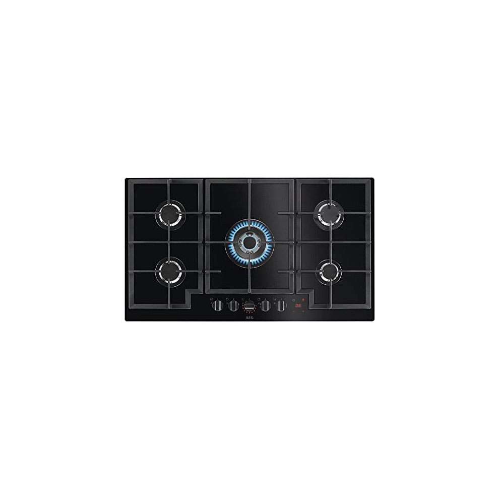 AEG 8000 Series 90cm Gas on Glass 5 Burner Gas Hob - Black