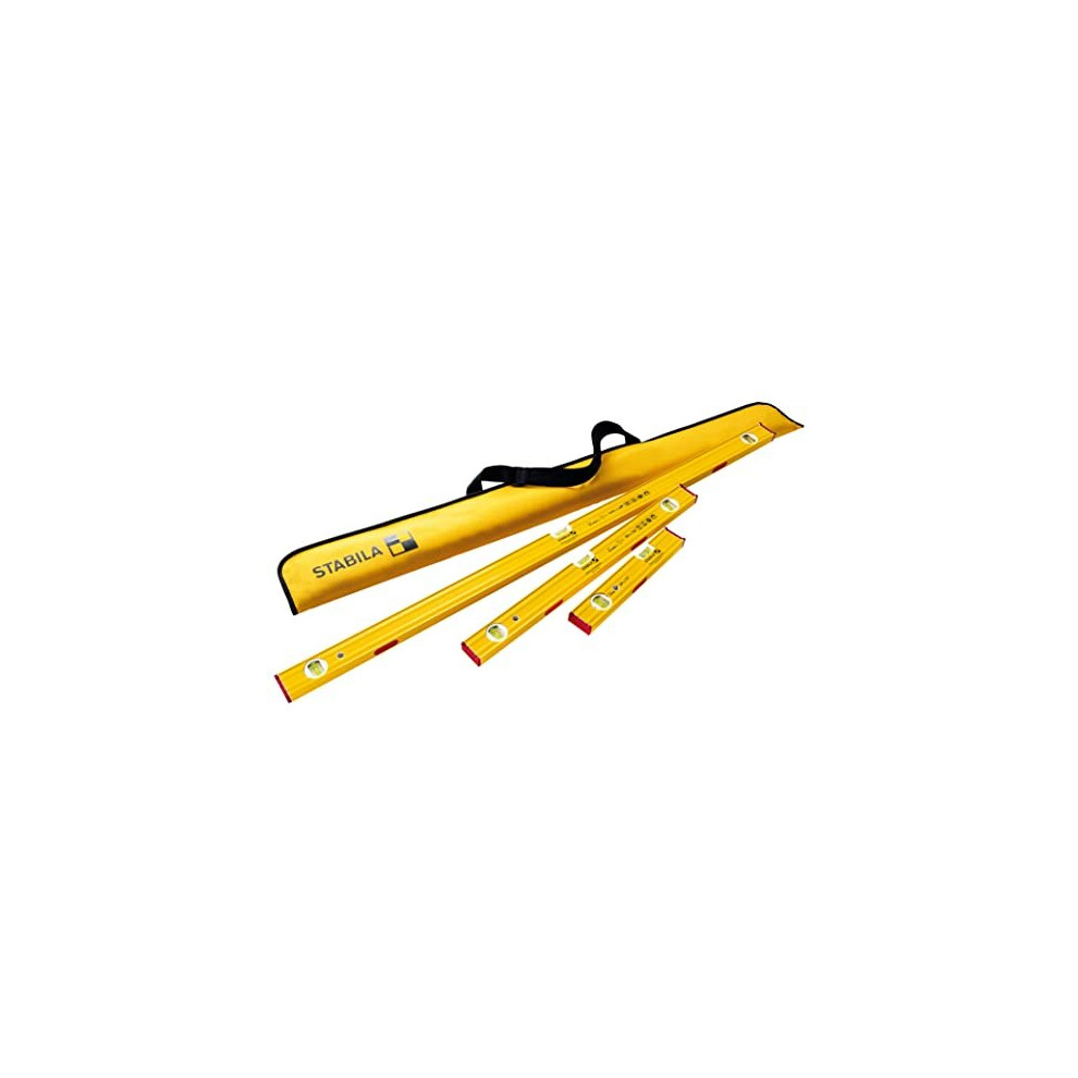 STABILA 19716 PRO Set 80 ASM, 4-Piece Magnetic Spirit Level Set, Reinforced Aluminium Profile, Extra Strong Rare Earth Magnetic System, Integrated