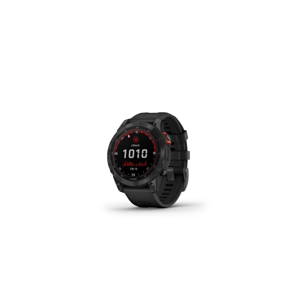 Garmin fÄnix 7 Solar Multisport GPS Watch, Black with Silicone Band