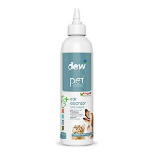DEW Pet Ear Care 250ml: 100% Natural Dog Ear Cleaner Solution | Antibacterial Drops for Treatment of Dogs & Cat Ear Itching, Wax, Odour & Dirt | Fast