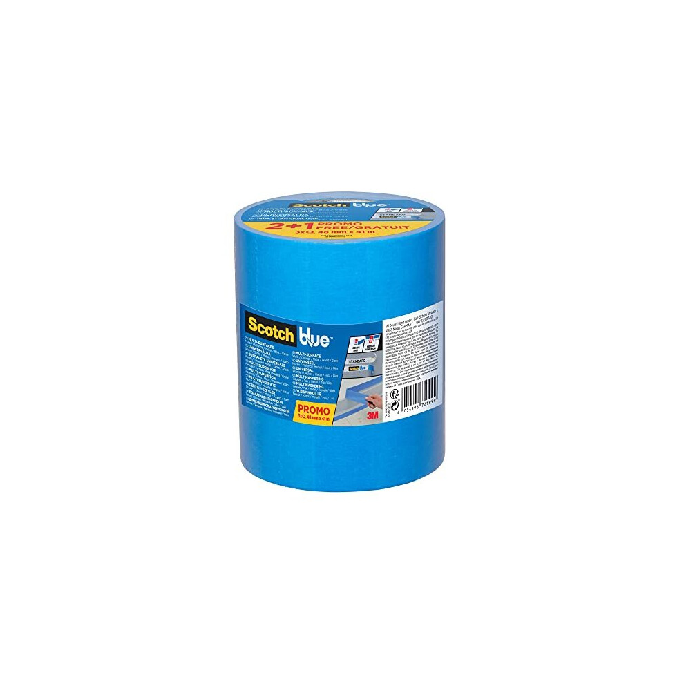 Scotchblue Premium Multi-Surface 2090 Emea, Pack Of 3, 48 Mm X 41 M 4054596721999