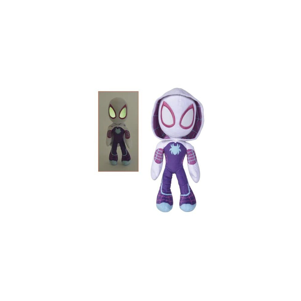 Spiderverse Ghost Spider Action Figure 25 cm Soft Toy with Glow in the Dark eyes