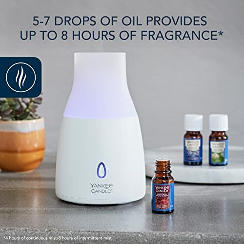 Yankee Candle Yankee Candle Ultrasonic Aroma Diffuser Kit | Black Cherry Aroma Diffuser Oil | LED Colour Changing | Auto Off Timer | Quiet Operation | UK Plug 2
