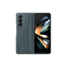 SAMSUNG Galaxy Z Fold4 Standing Cover with S Pen and S Pen Holder, Protective Phone Case with Kickstand for Hands Free Viewing, US Version, Gray Green