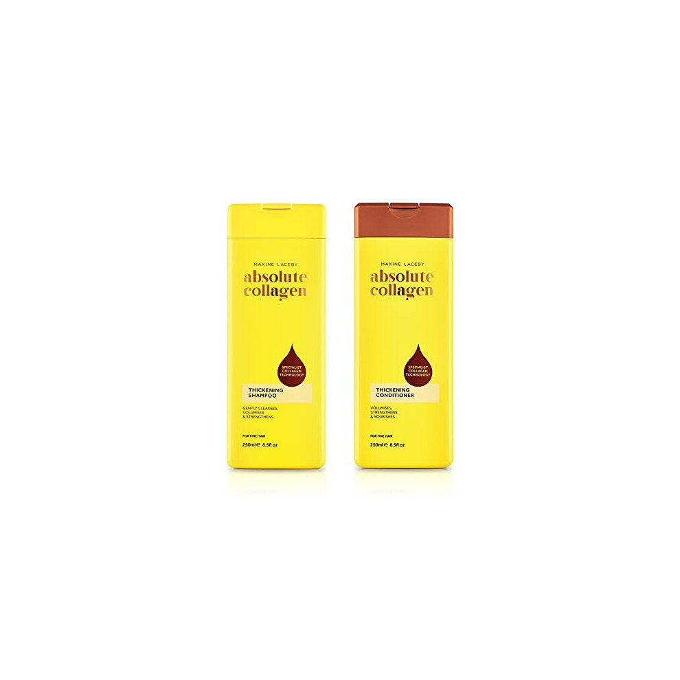 Absolute Collagen - Thickening Collagen Complex Shampoo And Conditioner Set 500Ml - For Thin & Fine Hair - Strengthen, Nourish And Volumise - Boost