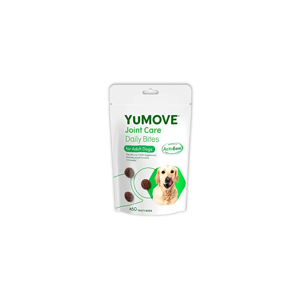 Yumove Lintbells Daily Bites For Adult Dogs | Joint Supplement For Dogs, With Glucosamine, Chondroitin, Lipped Mussel | Aged 6-8 | 60 Chews Green