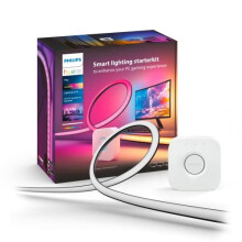 Philips Hue Play Gradient PC Lightstrip Starter Kit Including Hue Bridge [for 3X 24-27 Inch Screens] LED Smart Lighting. Sync for Entertainment,
