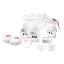 Tommee Tippee Breastfeeding Starter Kit, Manual Breast Pump, Baby Bottles and Teats, Steriliser Box, Soothers, Breast Pads, Breastmilk Storage Pots