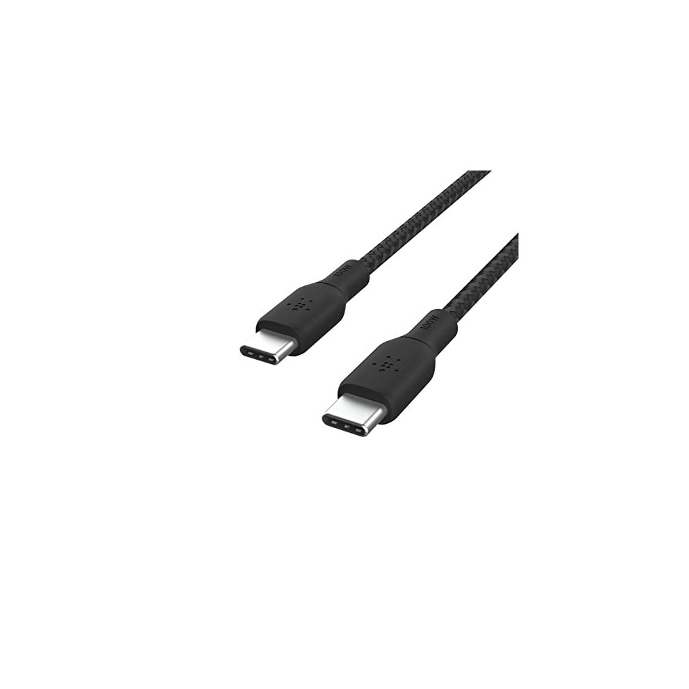 Belkin USB Type C to C Cable, 100W Power Delivery USB-IF Certified 2.0 USB C Charger Cable with Double Braided Nylon Exterior for iPad Pro, MacBook,