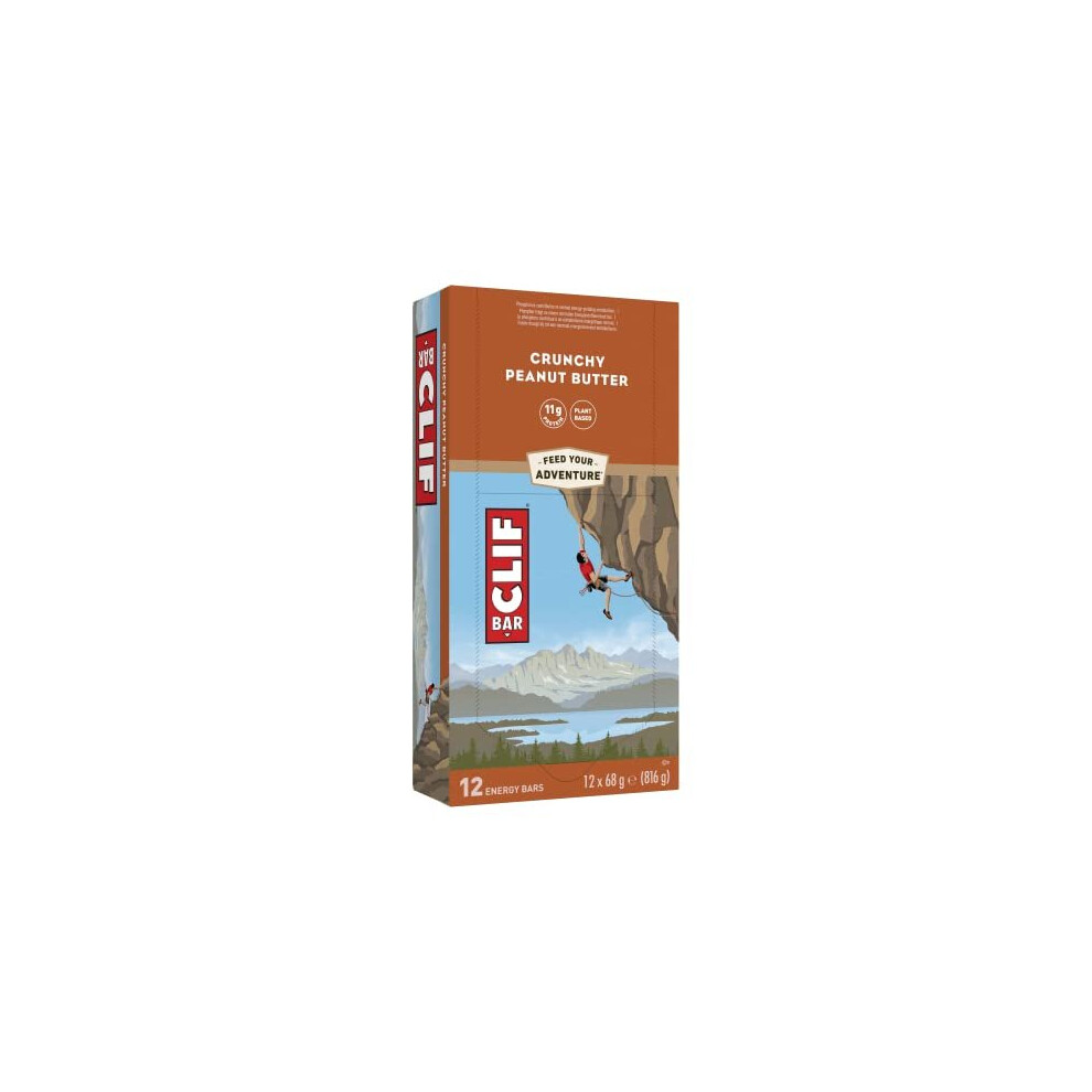 Clif Bar Energy Bars / Nutritional Protein Bar, Source Of Plant Based Protein, Crunchy Peanut Butter, 12 X 68G