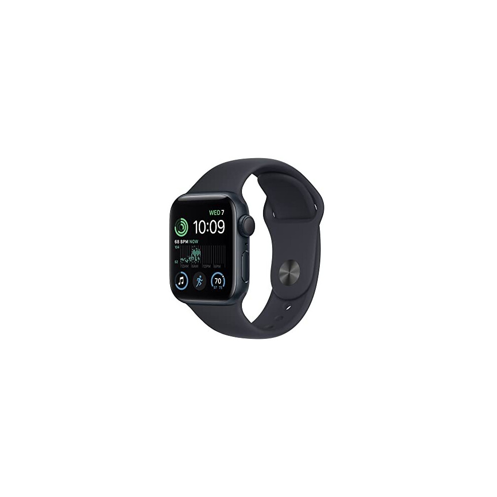 Apple Watch Se (2Nd Generation) (Gps, 40Mm) Smart Watch - Midnight Aluminium Case With Midnight Sport Band - Regular. Fitness & Sleep Tracker, Crash
