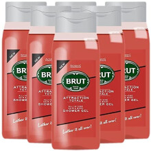 Brut Attraction Totale Shower Gel 500ml (Pack of 6)
