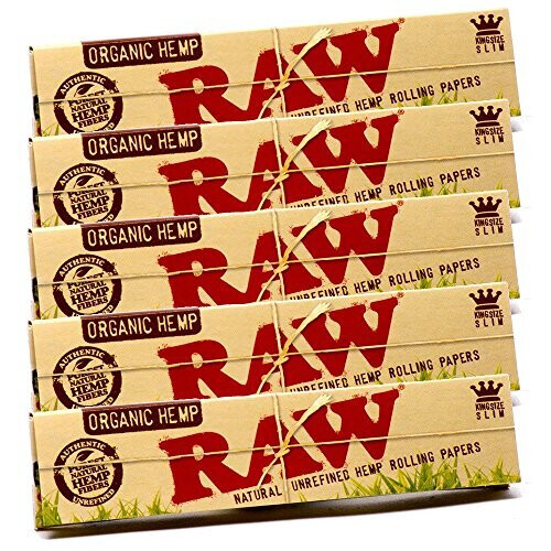 Raw Organic Hemp Natural unrefined Rolling Papers 5 booklets