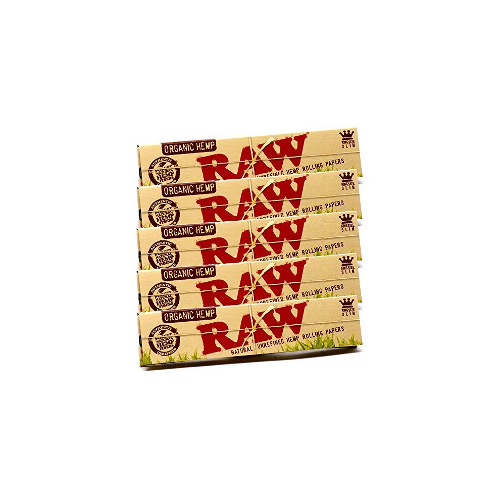 Raw Organic Hemp Natural Unrefined Rolling Papers 5 Booklets