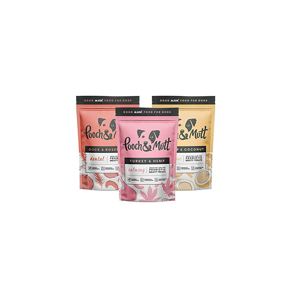Pooch & Mutt - Meaty Dog Treats (Grain Free), Variety Set, Pack Of 3X120g