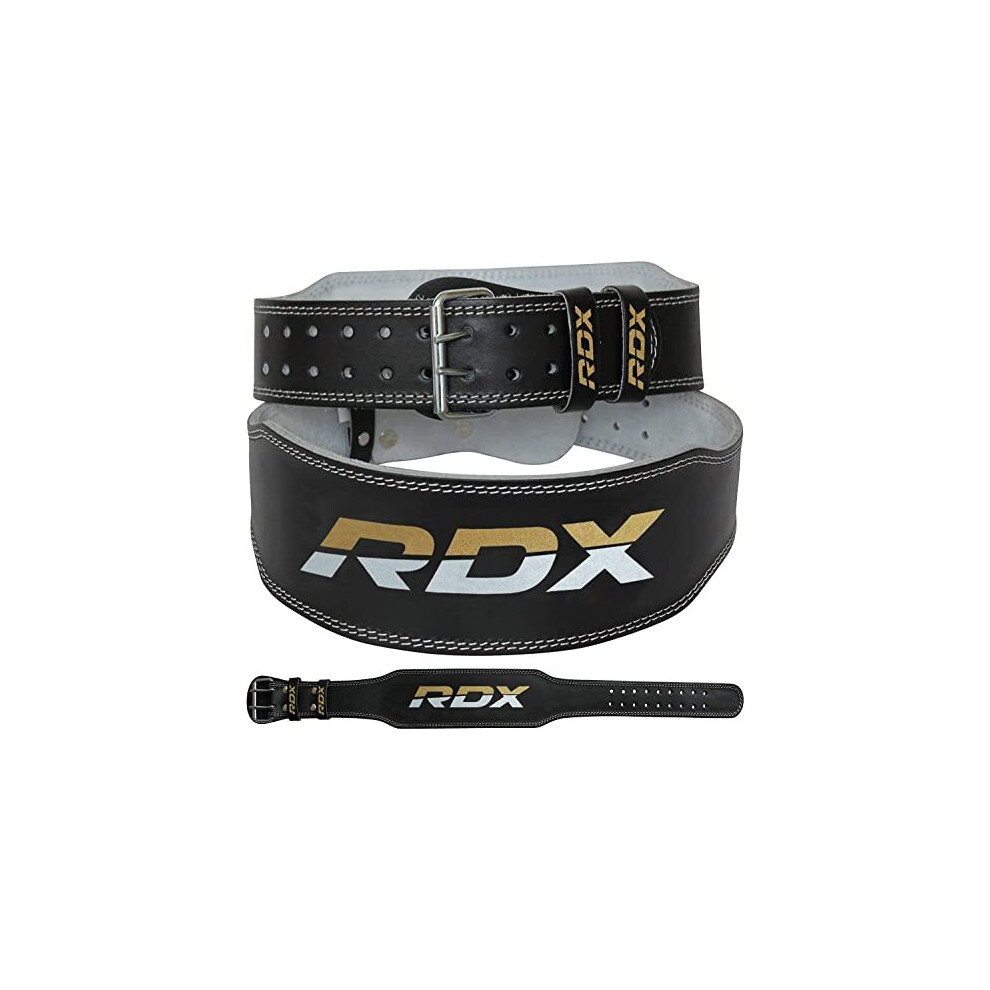 RDX Weight Lifting Belt Gym Fitness, Cowhide Leather, 4â Padded Lumbar Back Support, 10 Adjustable Holes, Powerlifting Bodybuilding Deadlifts Squats