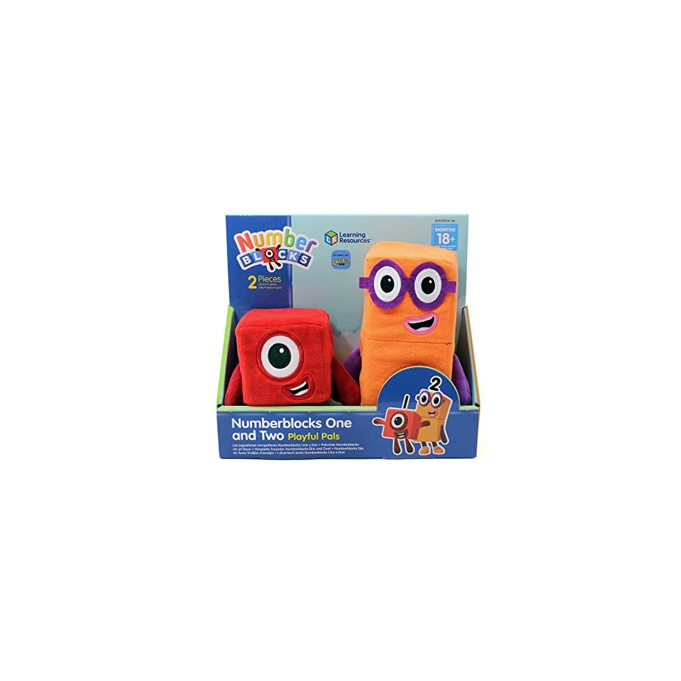 Learning Resources HM94554-UK One And Two Playful Pals, Numberblocks Plush Girls & Boys, Soft Toys For Toddlers 1-3, Ages 18 Months+, Multi