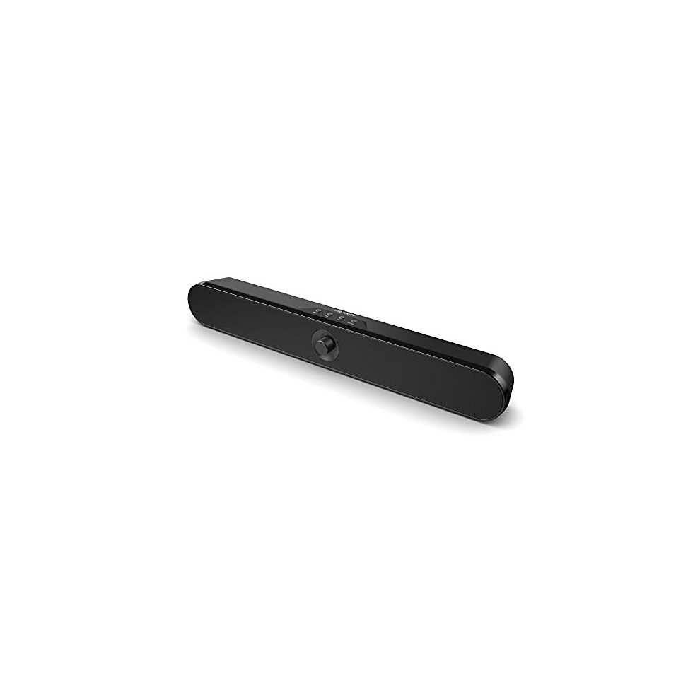 Majority Atlas Portable Bluetooth Pc Soundbar | 20 Watts Stereo Sound | Speaker With 8 Hours Playback | One Touch Control, Usb & Aux Playback Sound