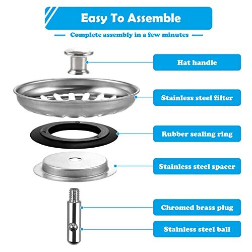 OWill Kitchen Sink Strainer Plug Stainless Steel Thicken for Kitchen Sink, Diameter 78mm 2