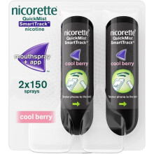 Nicorette Quickmist SmartTrack Mouthspray, Cool Berry Nicotine Mouthspray, 2 Units x 150 Sprays (Quit Smoking and Stop Smoking Aid)