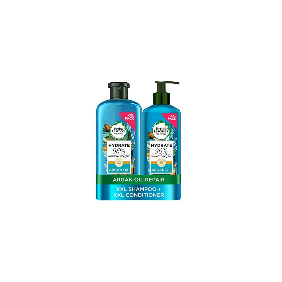 Herbal Essences Argan Oil Of Morocco Vegan Shampoo And Conditioner Set For Dry, Damaged Hair, Hair Repair Argan Oil Shampoo And Conditioner, Xxl Value