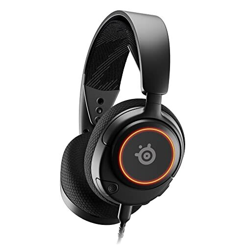 SteelSeries Arctis Nova 3 Multi-System Gaming Headset — Hi-Fi Drivers — 360 Spatial Audio — RGB Lights — AirWeave Memory Foam Earcups —
