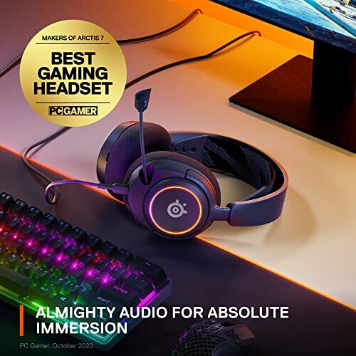 SteelSeries Premium Gaming-Headset mit Kabel - STEELSERIES - Arctis Nova 3 - RGB - Multiplattform - Schwarz 2