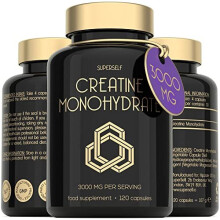 Creatine Monohydrate Tablets 3000mg - Easy to Swallow 120 Creatine Capsules - Micronised Vegan Creatine Pills - 30 Servings - Gym Supplements for Men