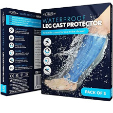 Box of 3 JFA Medical Reusable Waterproof Shower Leg Cast Cover Protectors, Half Leg