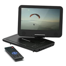 Oakcastle 12&quot Portable DVD Player with 10.5 inch HD Swivel and Flip Screen | Rechargeable DVD Player, Mains and Car Power Backup, Region Free |