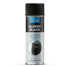 Simply SP-022 Glossy Black Spray Paint 500ml – Fast Drying – High Adhesion - Non-Fading UV Resistant – Wear Resistant & Scratch Free