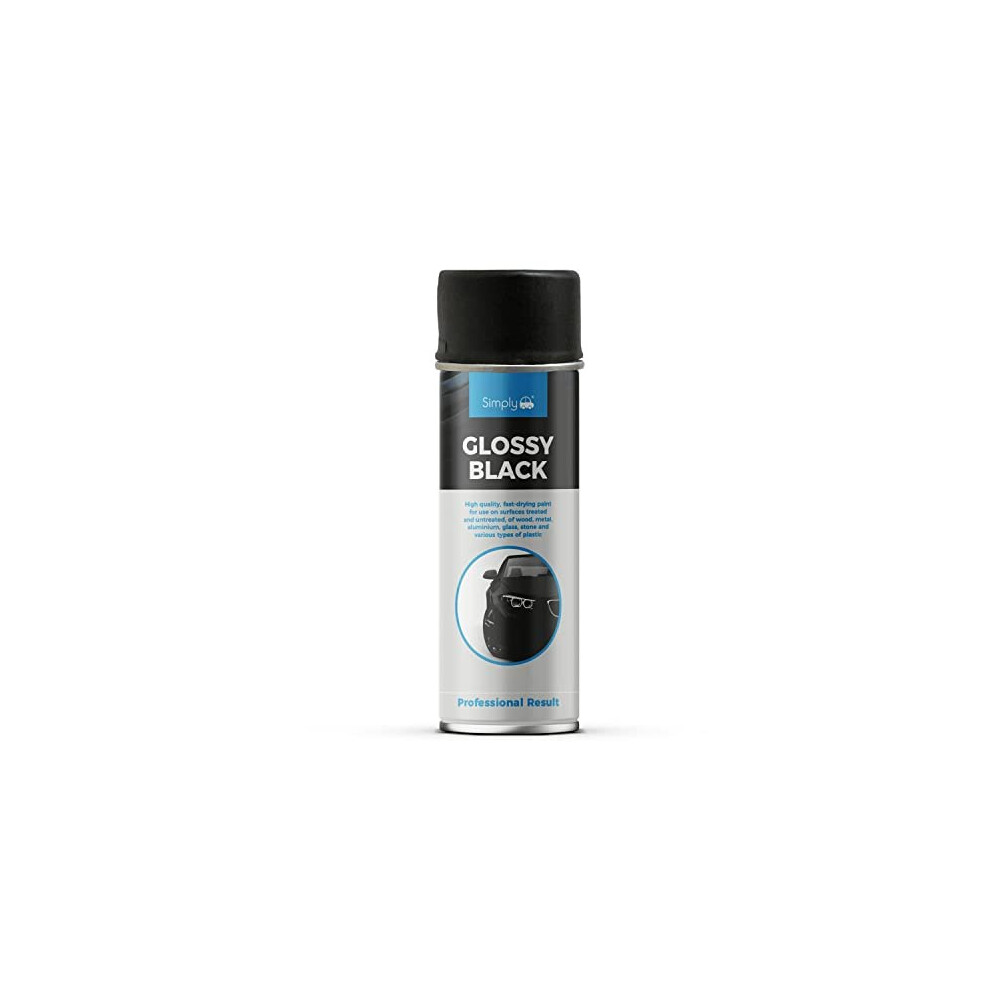Simply Sp-022 Glossy Black Spray Paint 500Ml Â Fast Drying Â High Adhesion - Non-Fading Uv Resistant Â Wear Resistant & Scratch Free 5037409056098