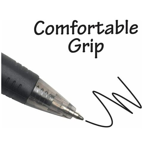 BIC Bic Bu3 Grip 1.0 Black Retractable Ball Pen 4 Pack Stationery 2