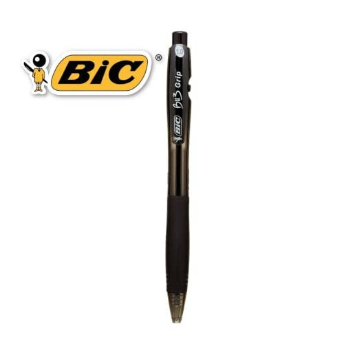 BIC Bic Bu3 Grip 1.0 Black Retractable Ball Pen 4 Pack Stationery 1
