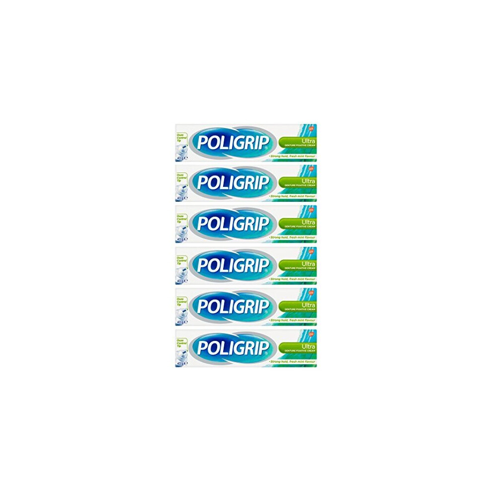 Poligrip Ultra Denture Fixative Cream 40G - Pack Of 6