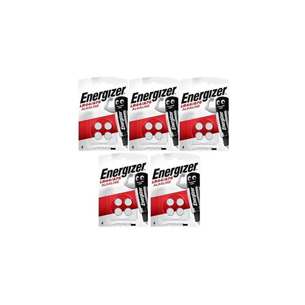 Energizer A76 LR44 AG13 Alkaline Button Cell Batteries - 20 Pack