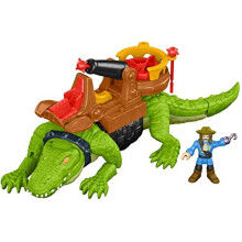 Fisher-Price Imaginext Förskoleleksaker Gående Krokodil & Piratkrok 5-delars Leksakset