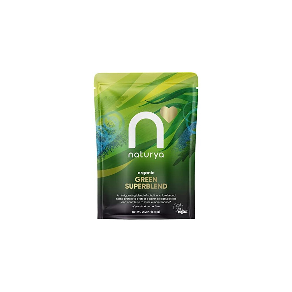 Naturya Organic Green Superblend 250G | 25 Servings | Alkaline Vegan & Gluten-Free Super Greens With No Fillers